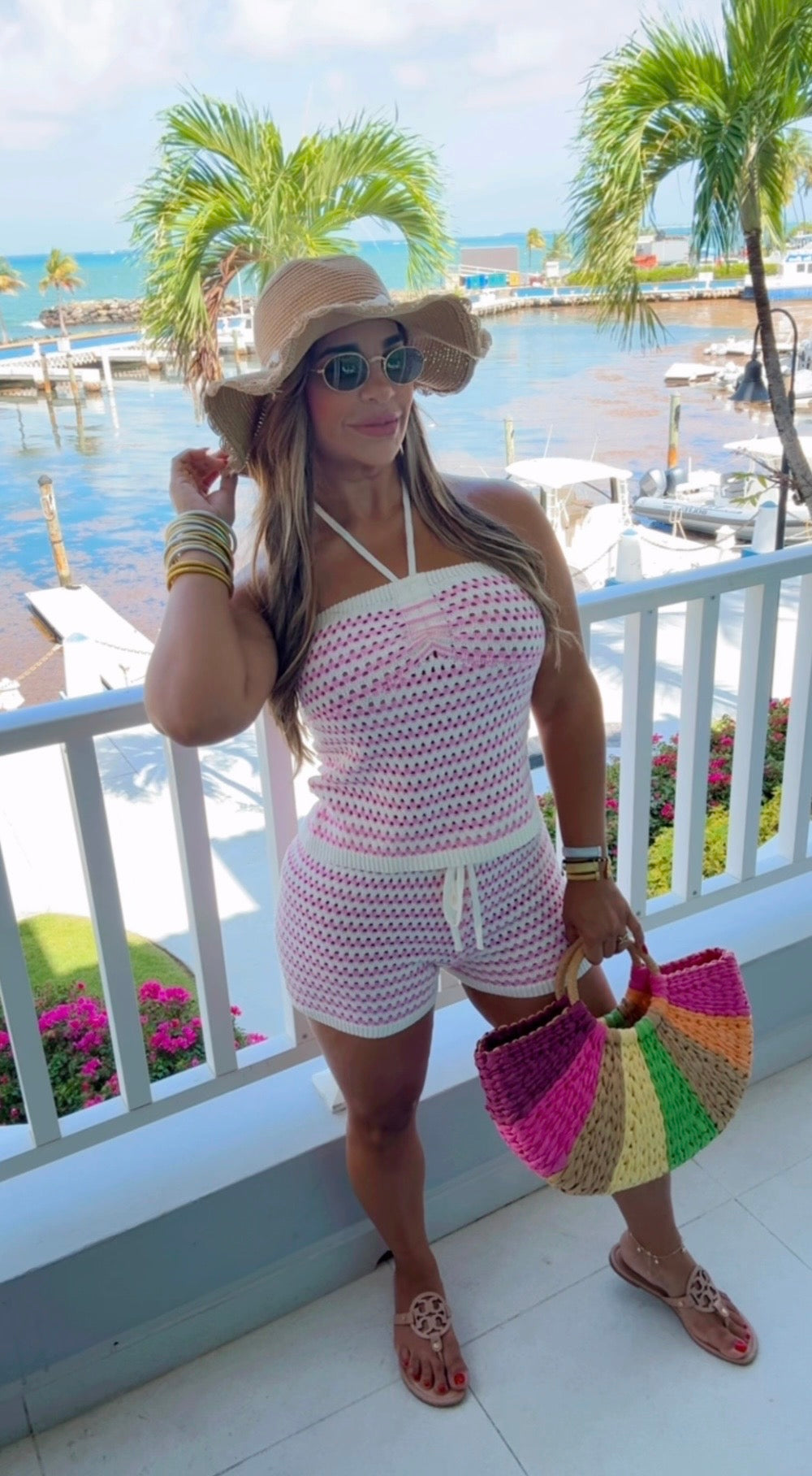 Pink Short Crochet Set (spandex)