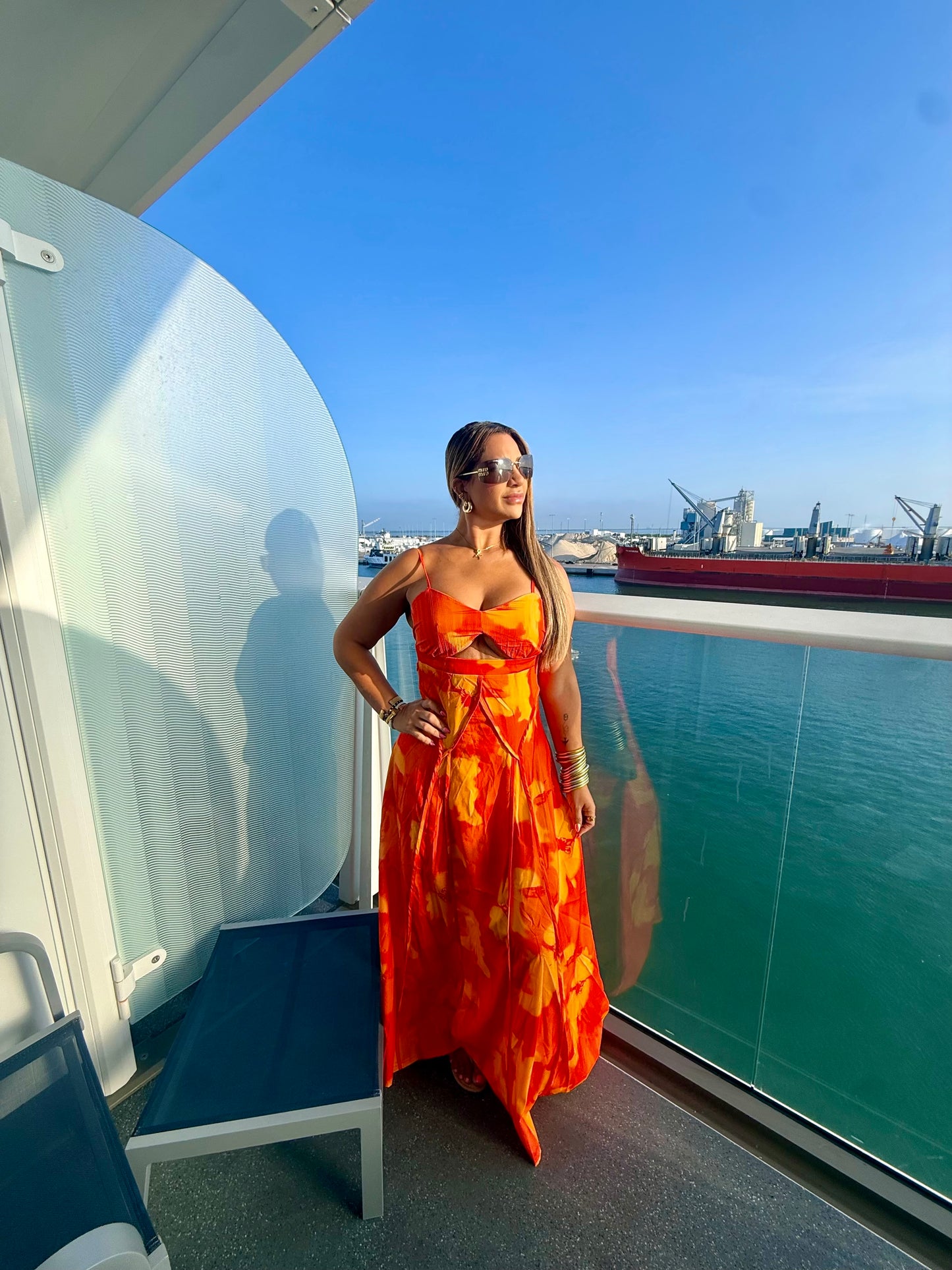 Citrus Orange Maxi Dress (spandex)