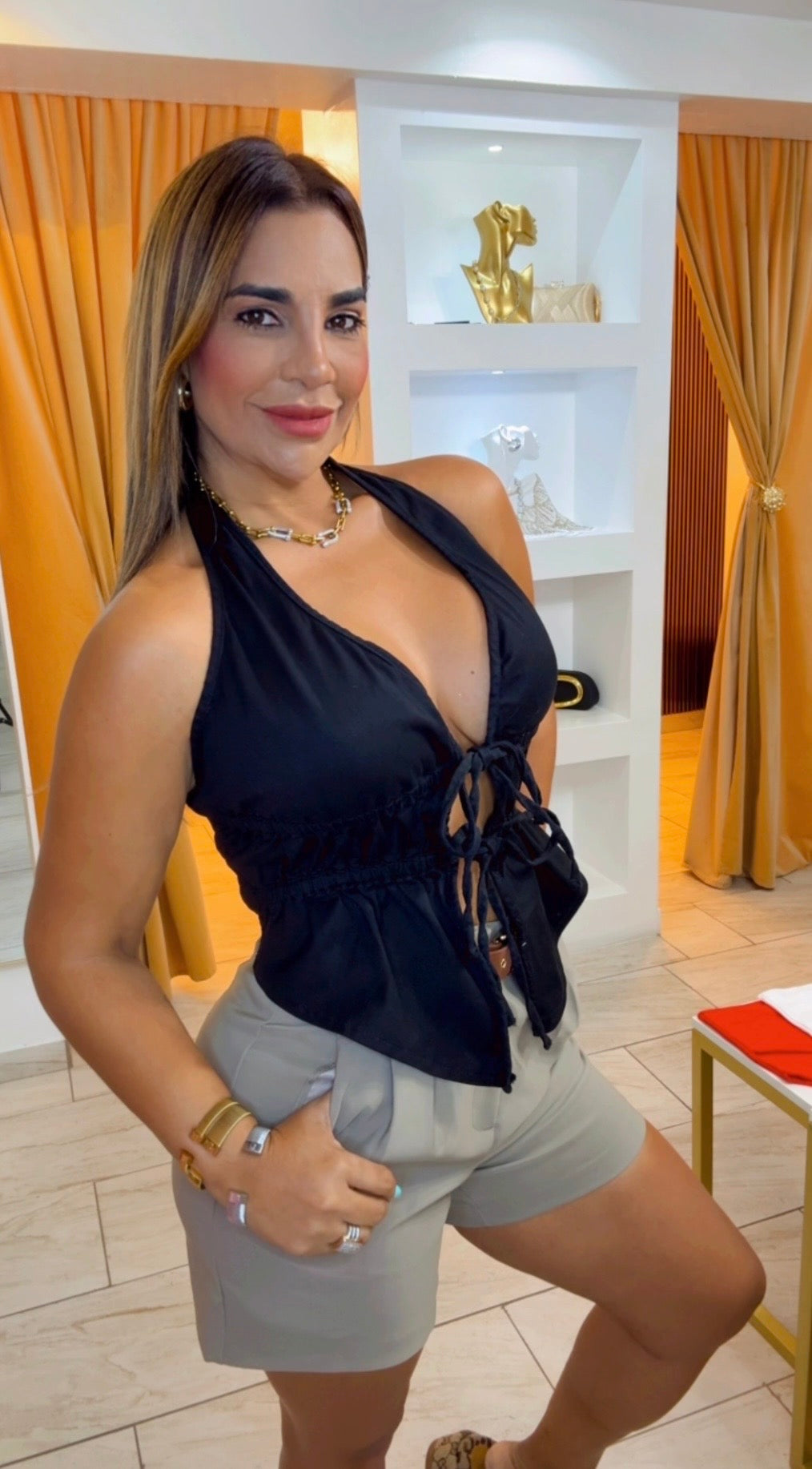 Denim Black Top (super spandex)