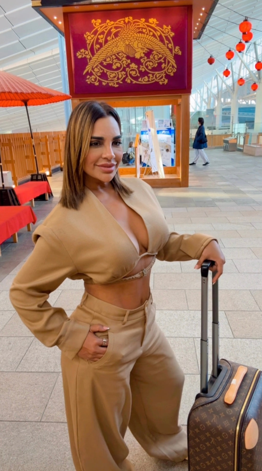 Japan Camel Set (spandex) utilicé talla Médium)