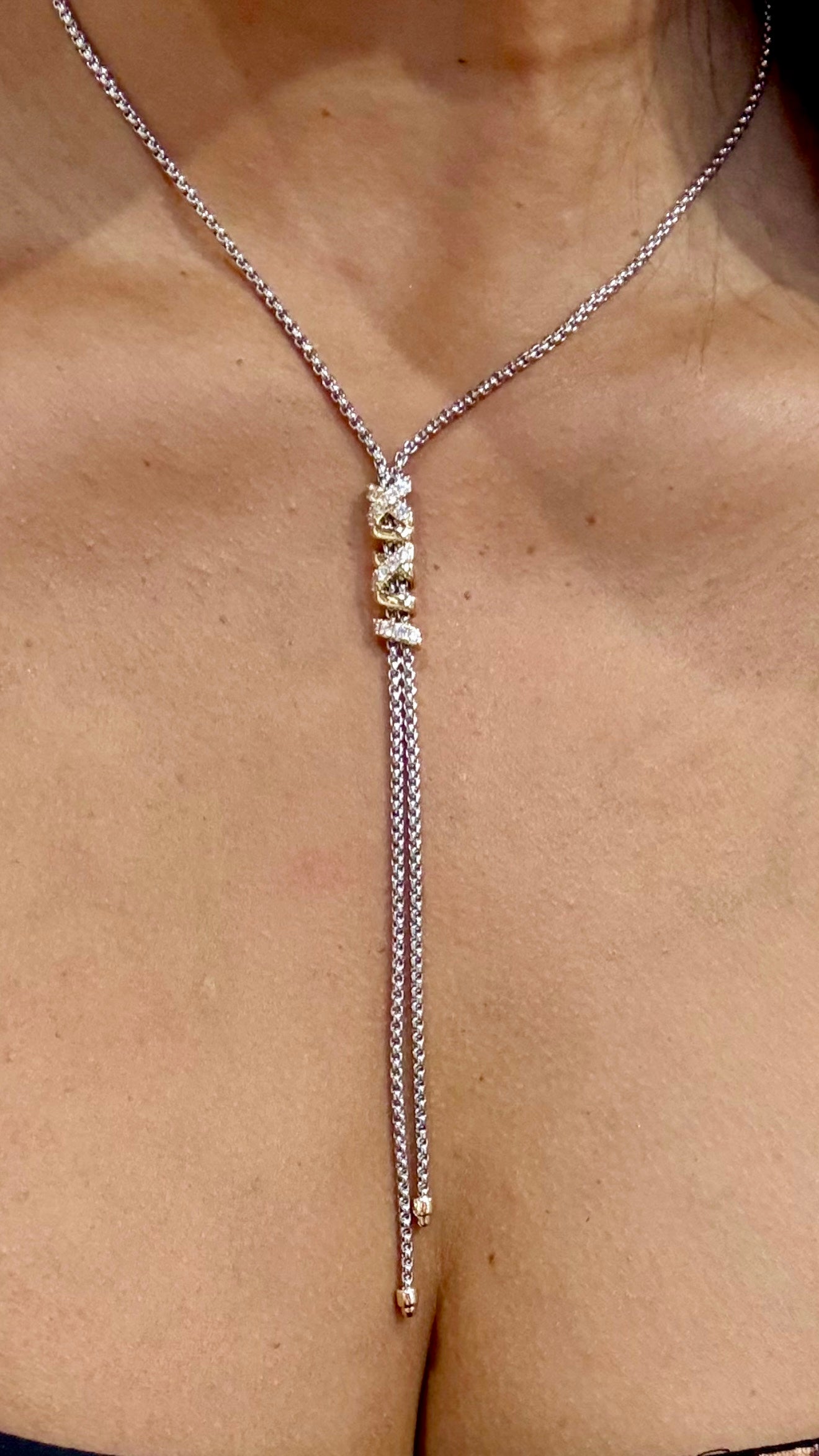 Two Tones Ajustable Necklace (collar ajustable en gold plated)