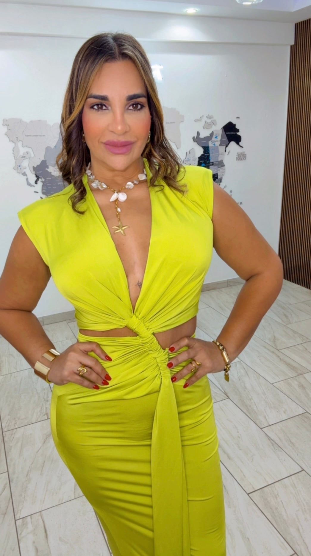 Portugal Pistachio Green Dress (stretch)