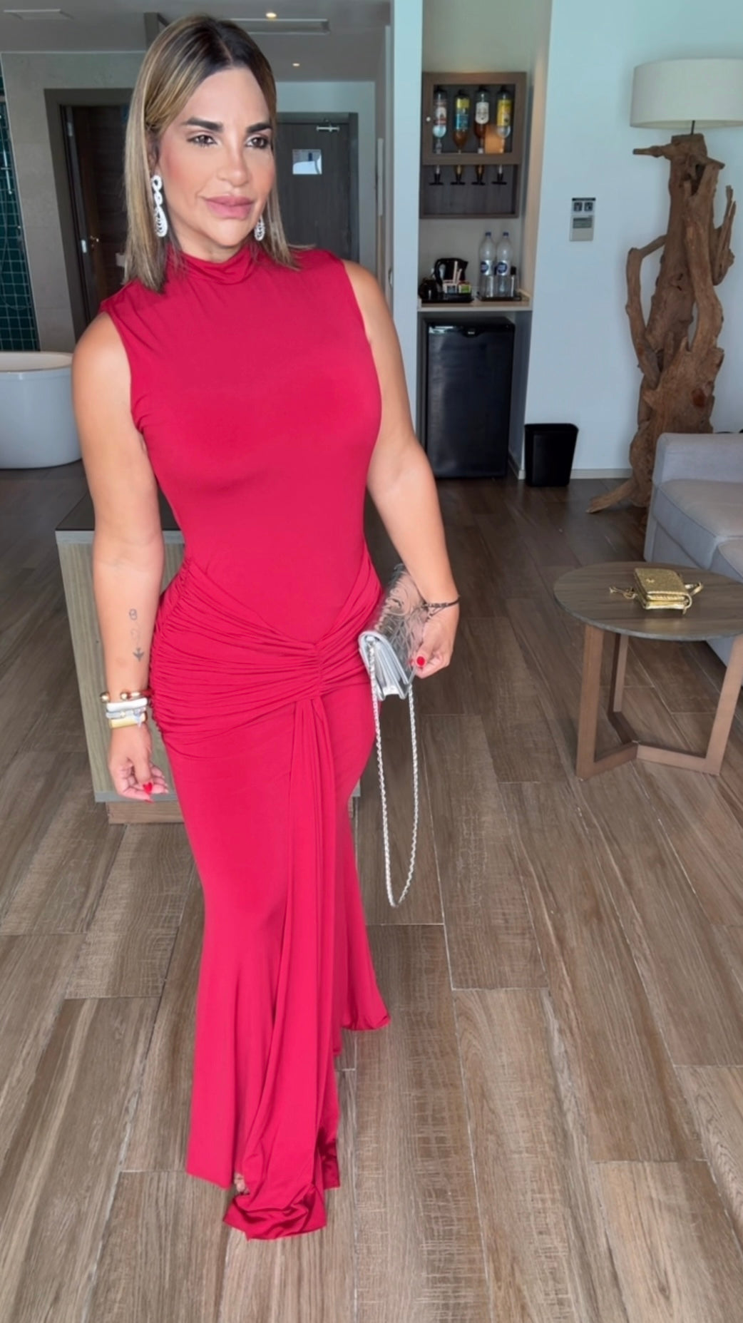 Antara Burgundy Dress (stretch) utilicé talla M