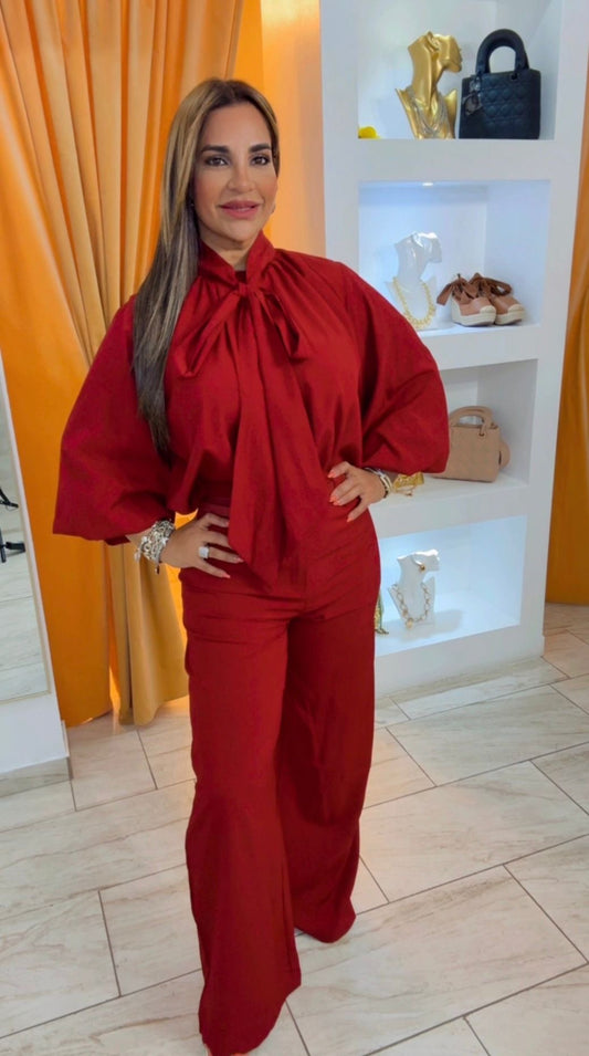 Toledo Burgundy Set (incluye cinturón) Utilice talla M