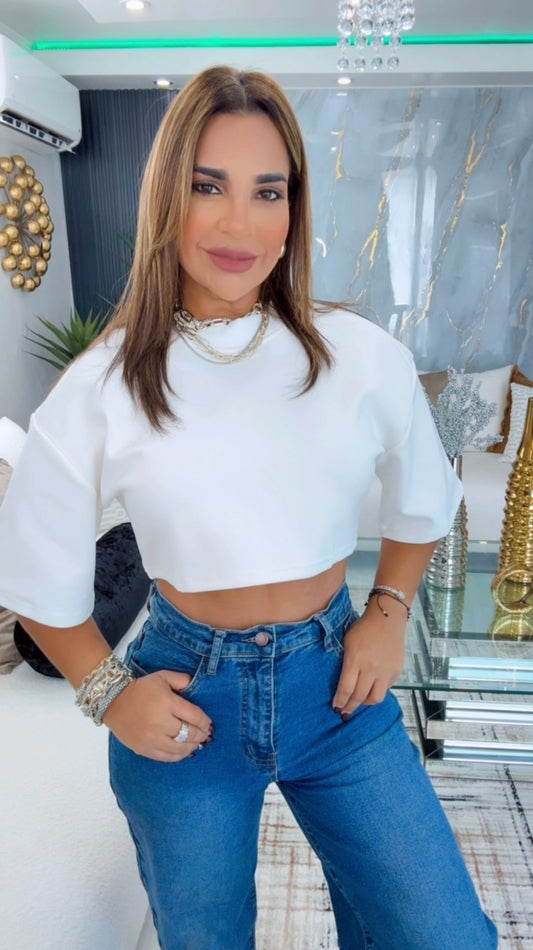 Catalina White Top (stretch) utilicé talla M