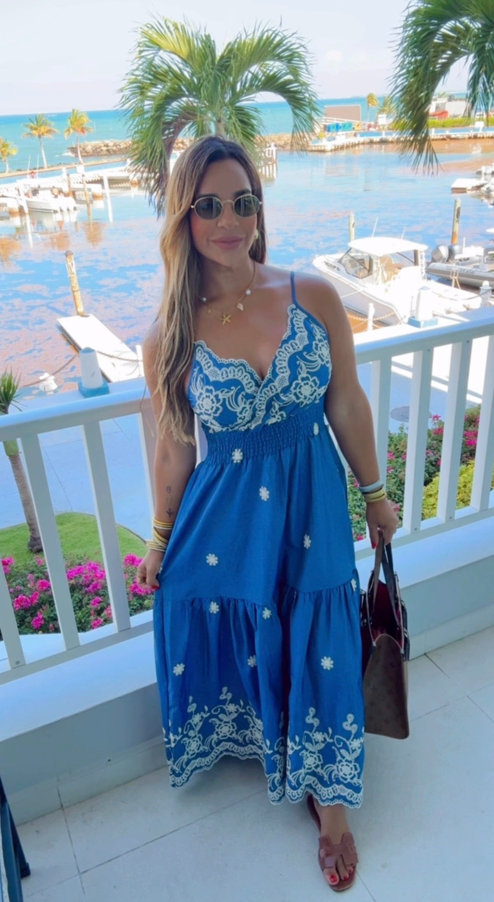 Fajardo Embroidery Denim Dress (spandex)