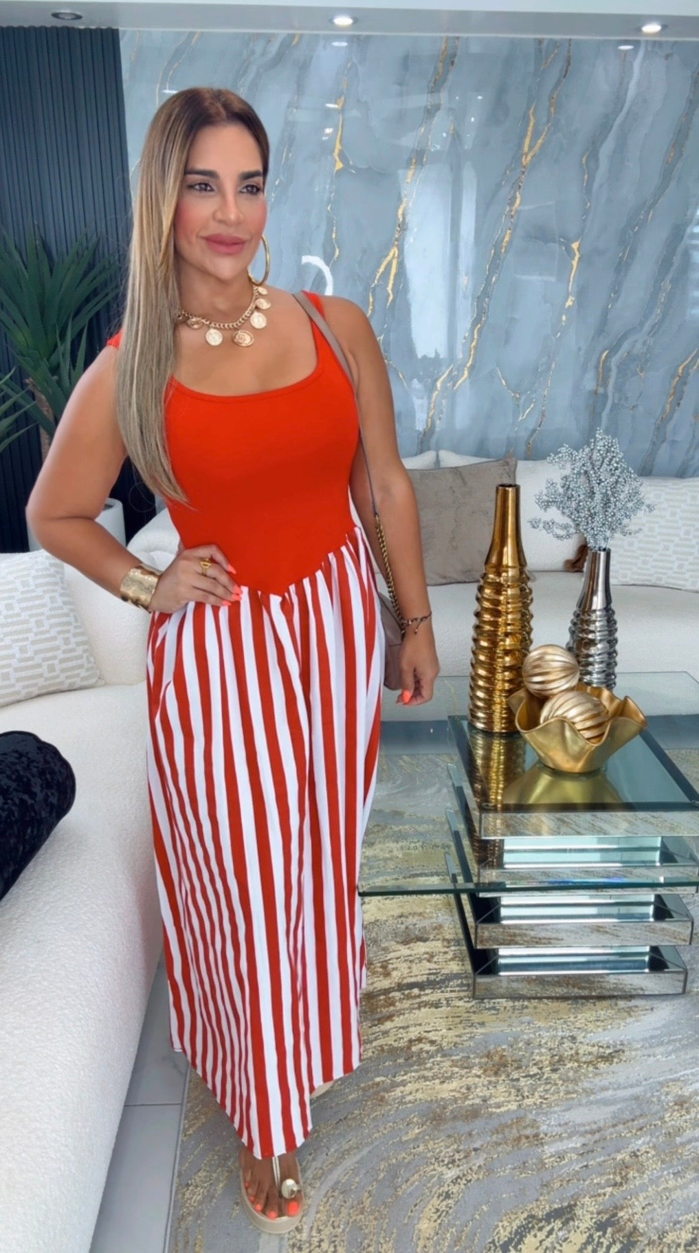 Paris Red & White Dress (spandex)