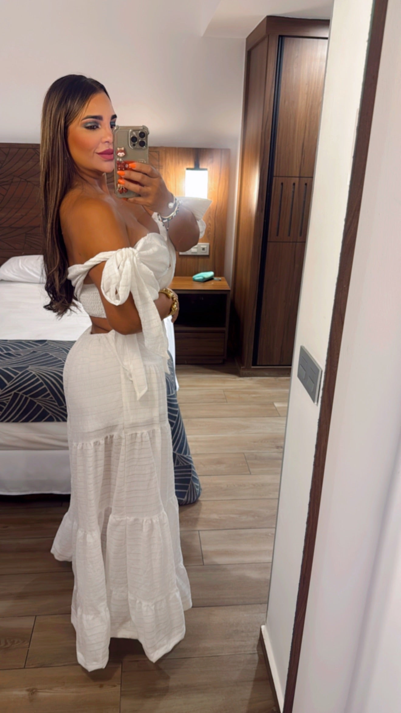 Jamaica White Palazzo Jumpsuit (stretch) utilicé en Médium