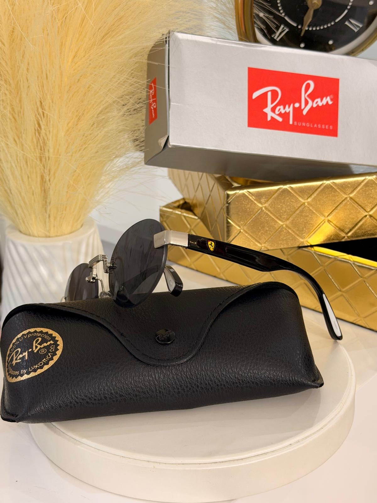 RB Ferrari Black & Silver Sunglasses (Kit completo) unisex