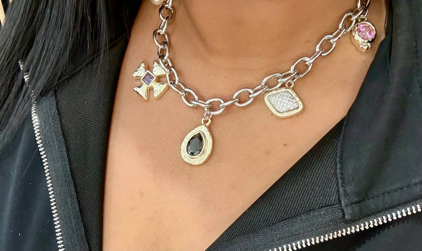 Gems Silver Multi Charm (Silver Plated)