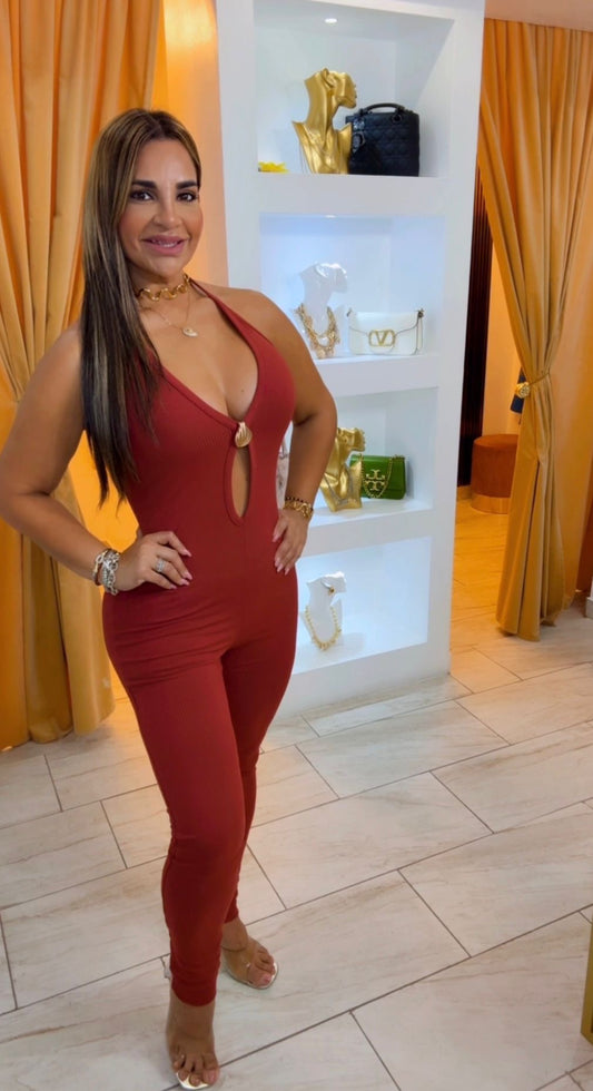 Kosovo Burgundy Jumpsuit (Stretch) (Utilice talla M)