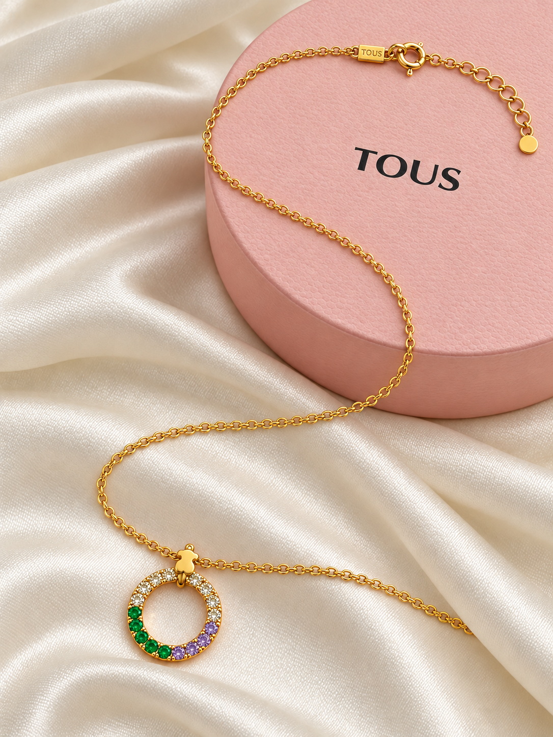 Ted Multi Colors Rhinestone Gold Necklace (oro 925)