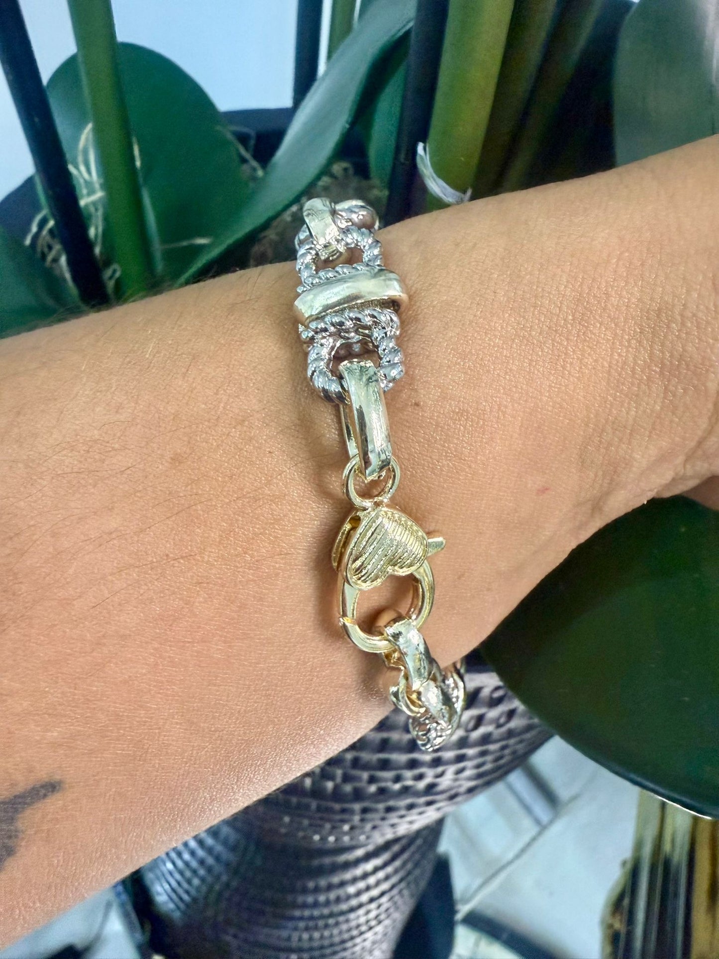 Shine Chunky Bracelet (Two Tones) (Gold Plated)