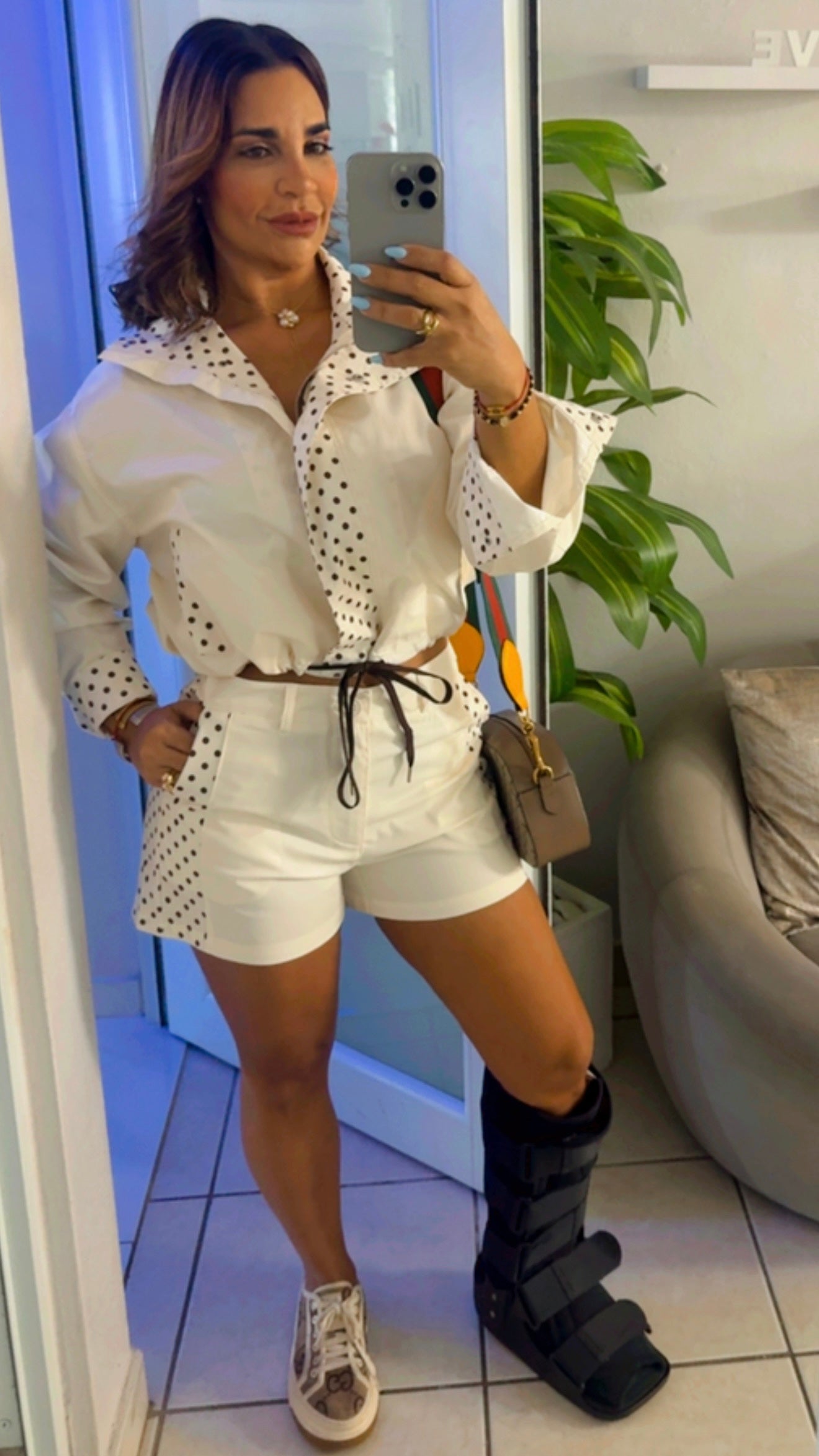 Polka Dots Beige & Brown Set (spandex)