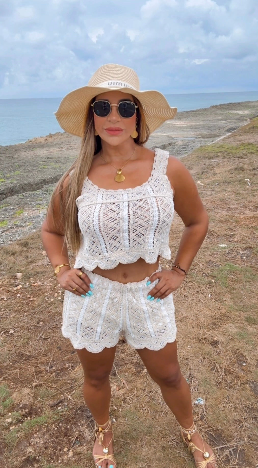 Sound Bay Beige Crochet Set (spandex)
