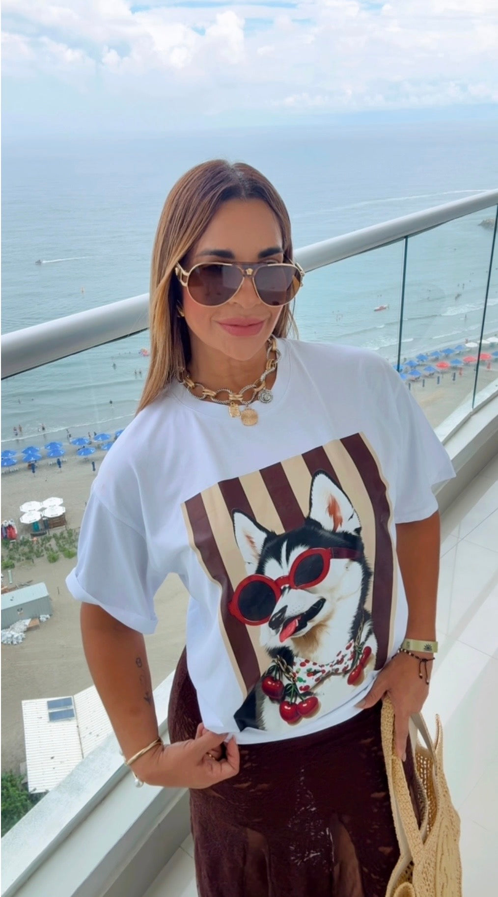 Doggy White T-Shirt (spandex)