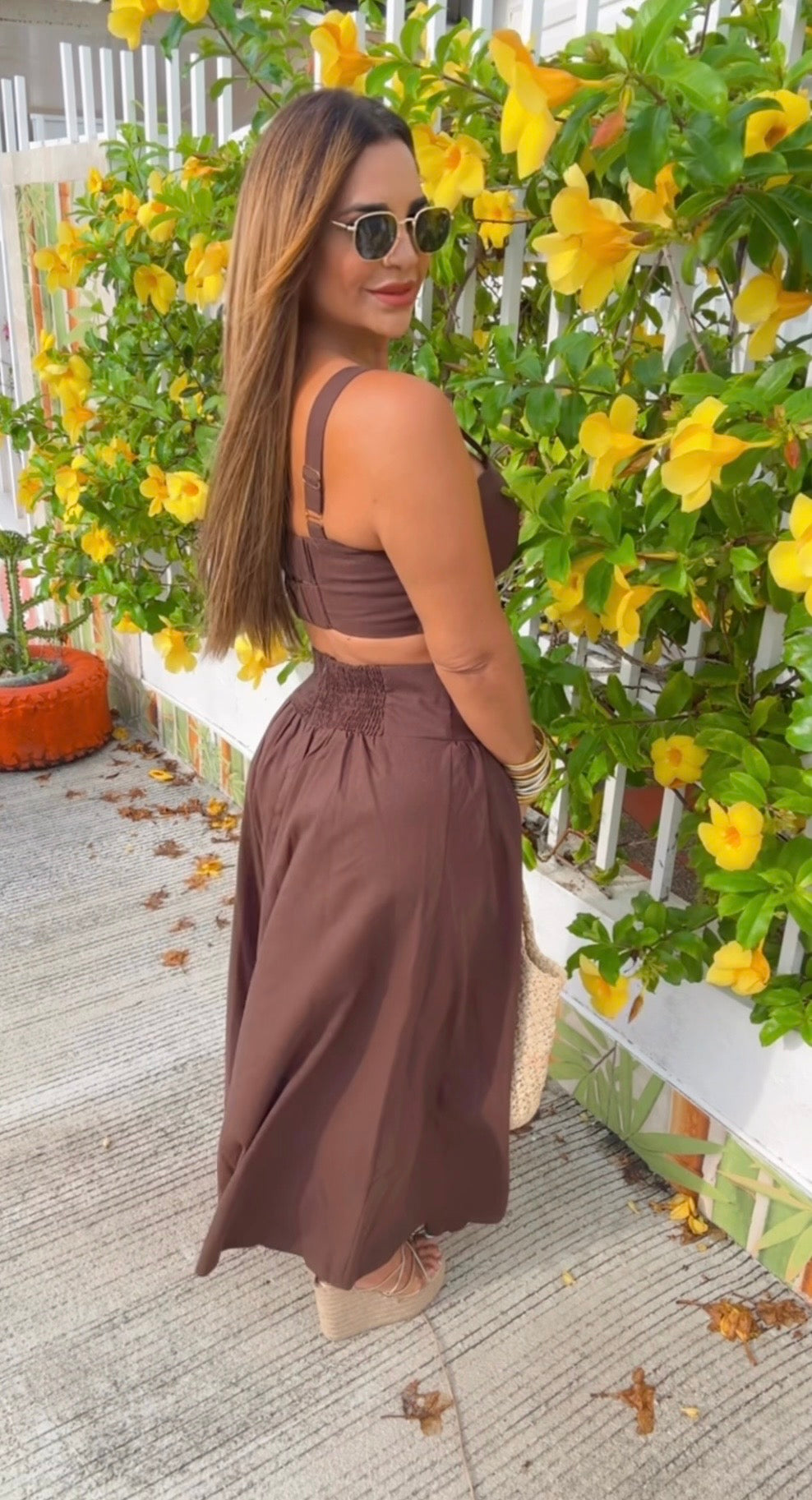 Samawi Brown Skirt Set (spandex)