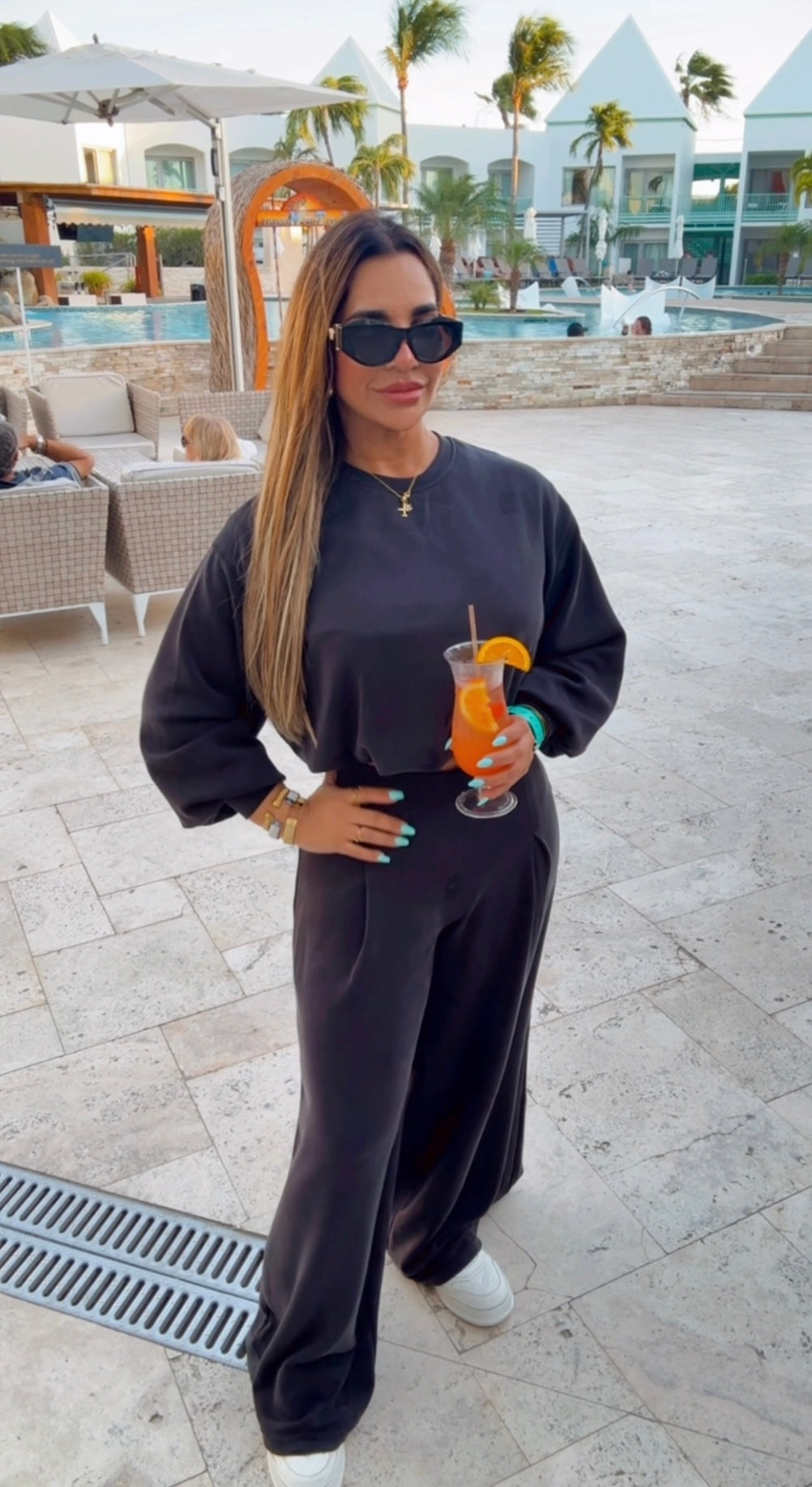 Glamour Black Travel Set (spandex) utilicé talla Small