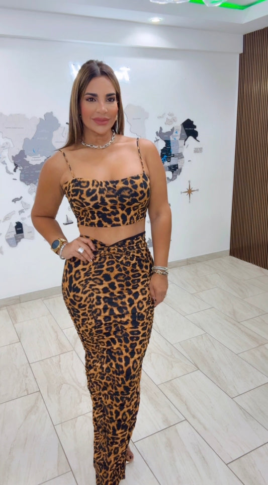 Taiwan Animal Print Skirt Set (stretch)