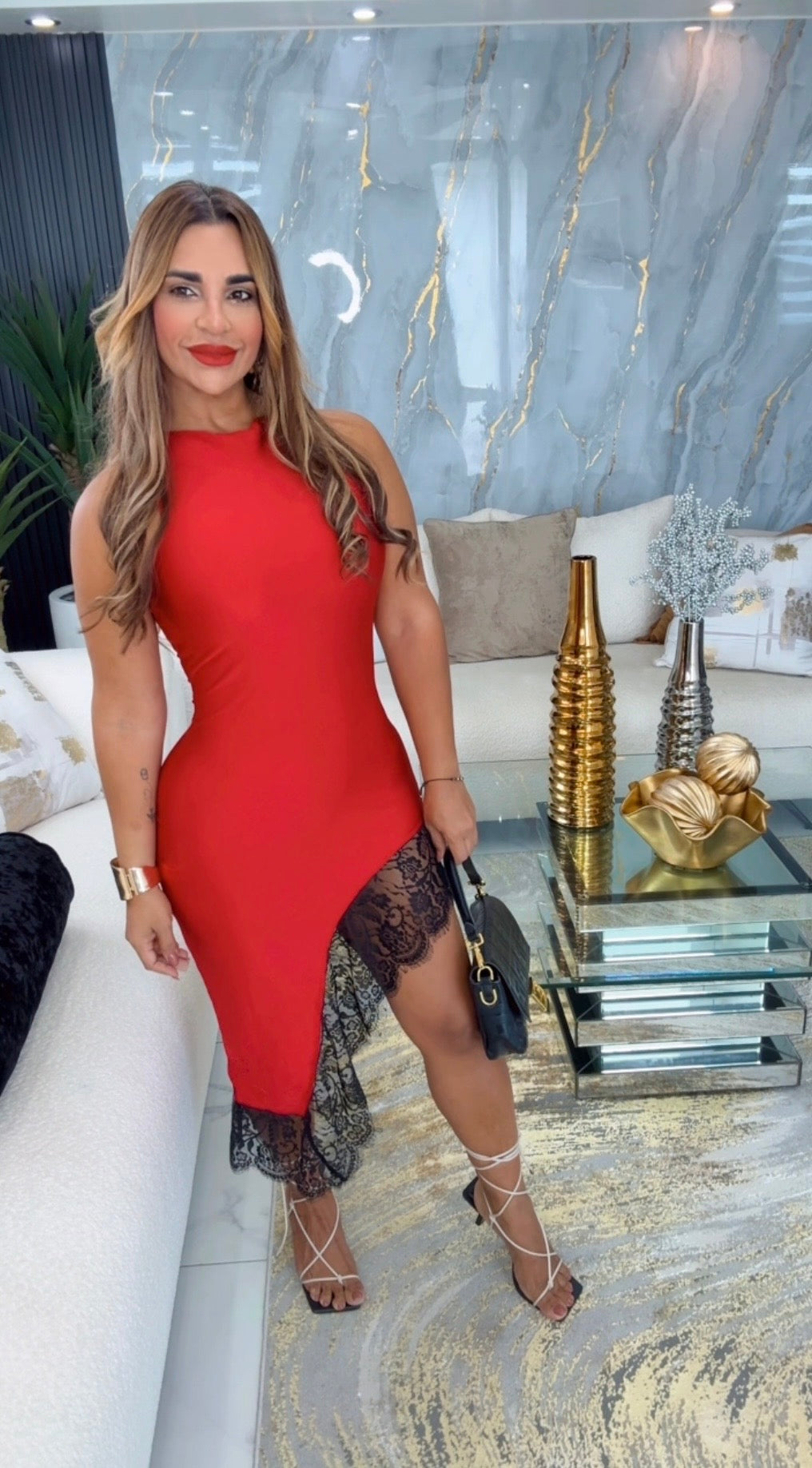 Amalfi Red Lace Dress (stretch)