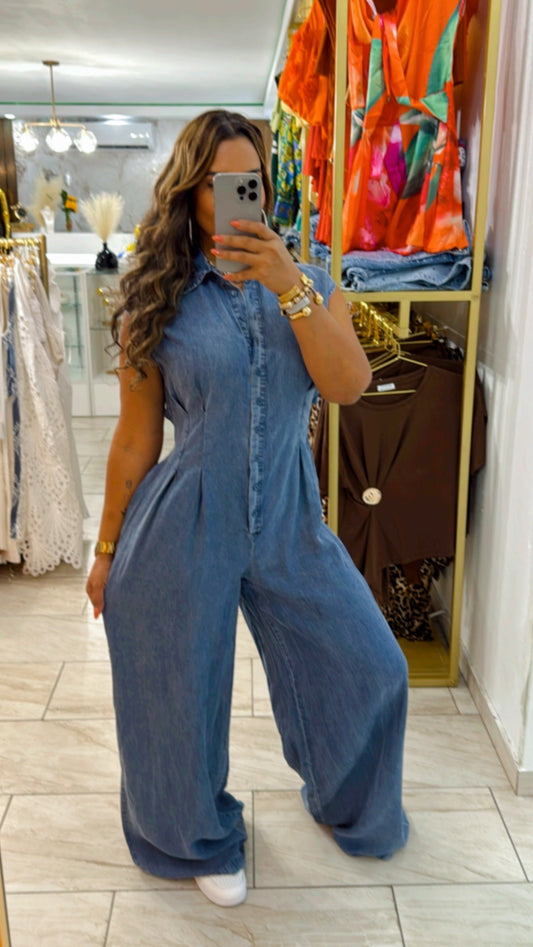 Puebla Denim Jumpsuit (utilicé talla M) (spandex en la parte trasera)