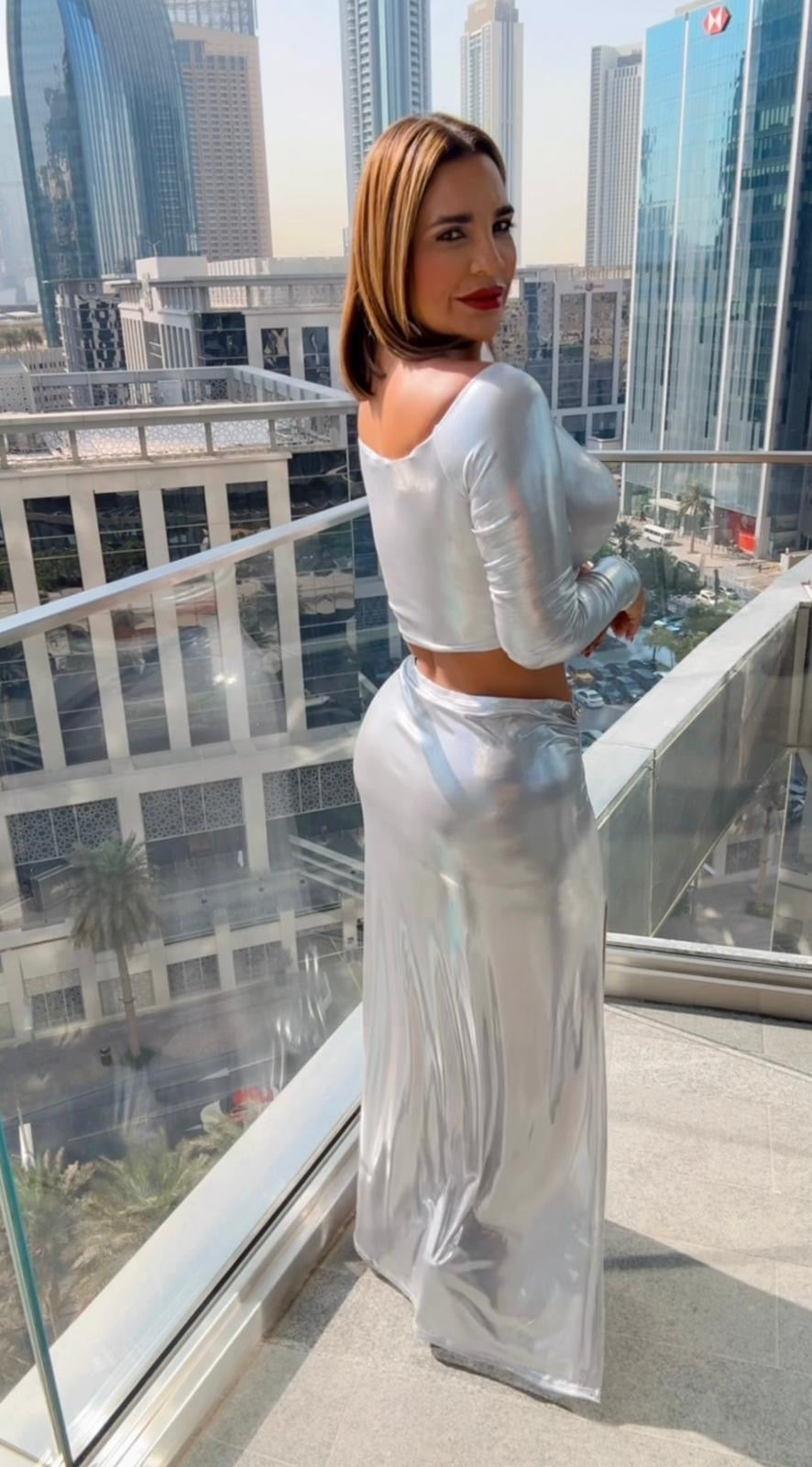 Emirates Silver Shine Set (stretch) utilicé talla Médium