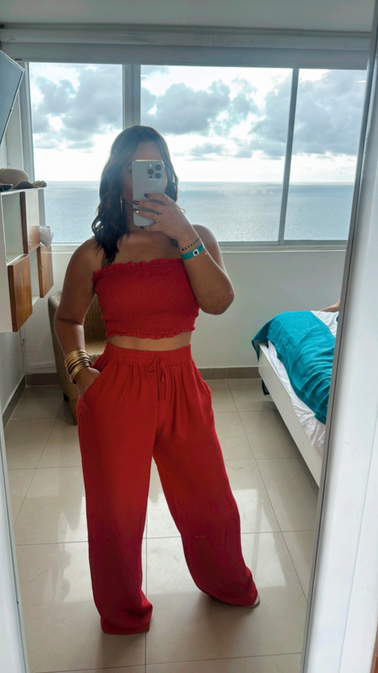 Bohemian Red Set (stretch) utilicé talla Médium
