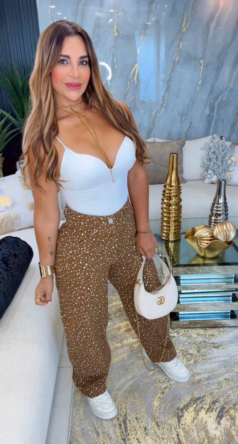 Taupé Denim Barrel Pant (super spandex) bájale una talla