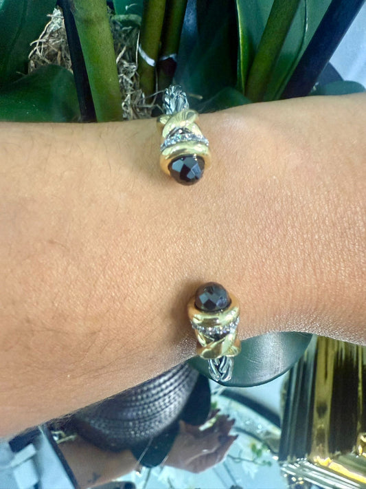 Shine Ónix Bangle (Two Tones) (Gold Plated)