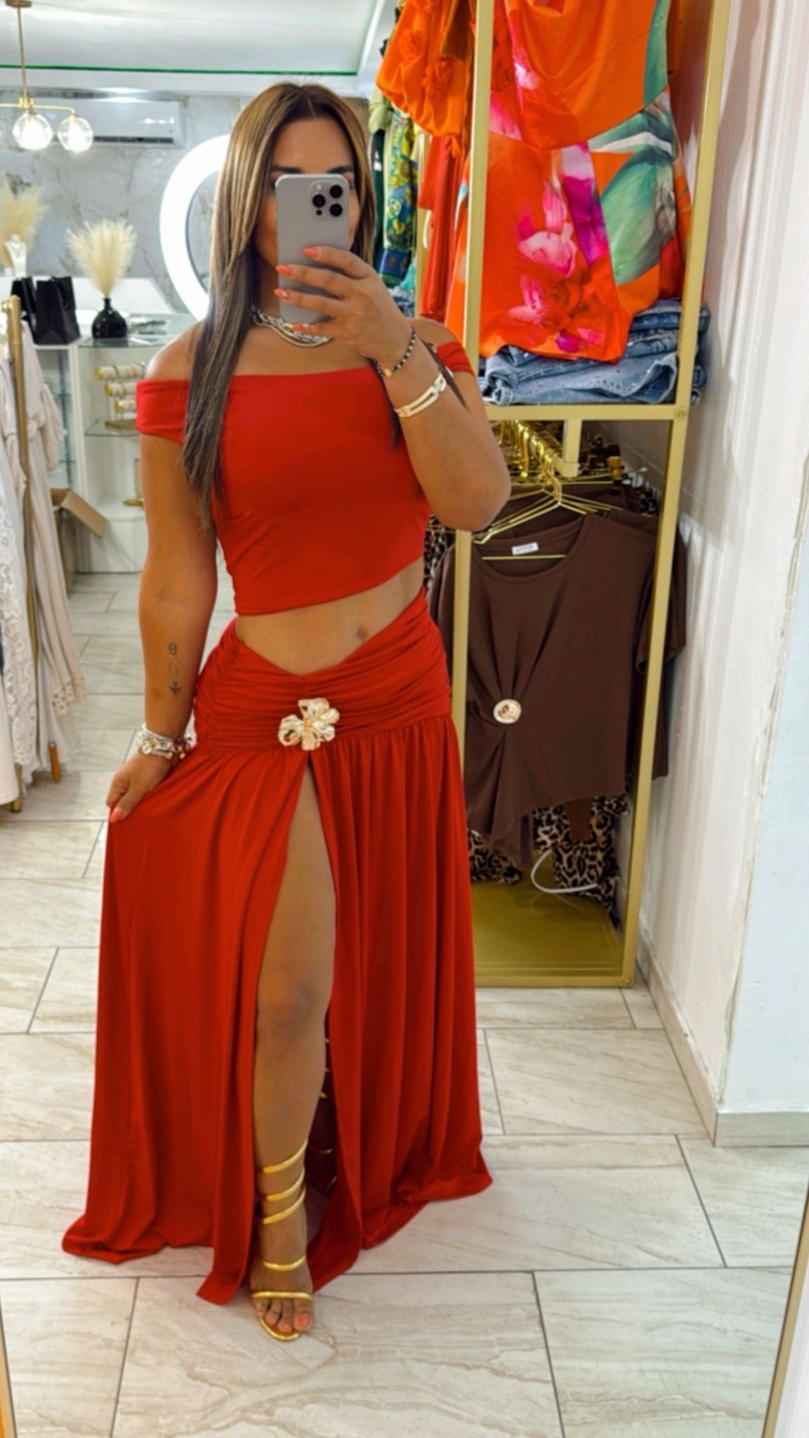 Luanda Red Set (Stretch) utilice talla M