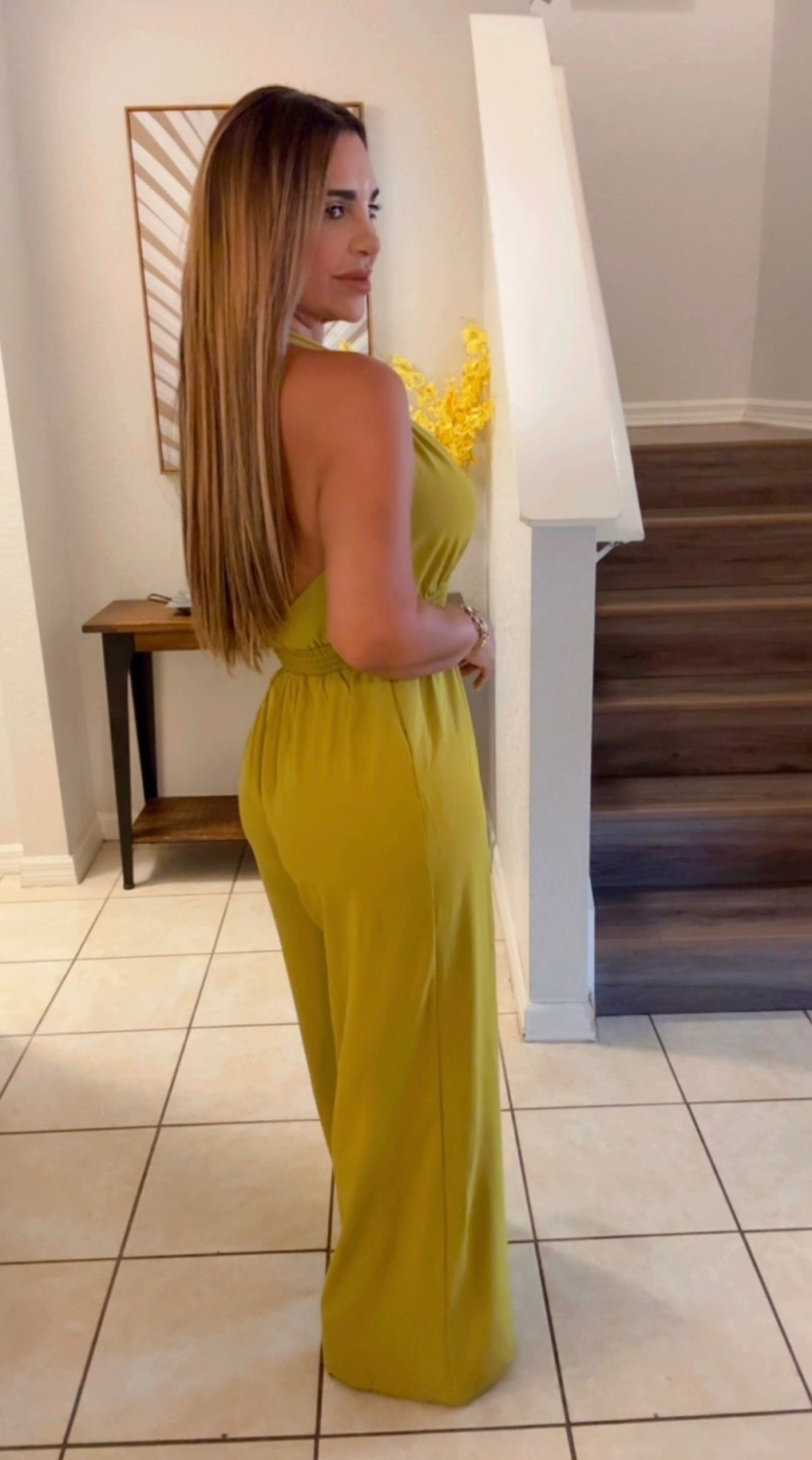 Verona Avocado Jumpsuit (spandex)