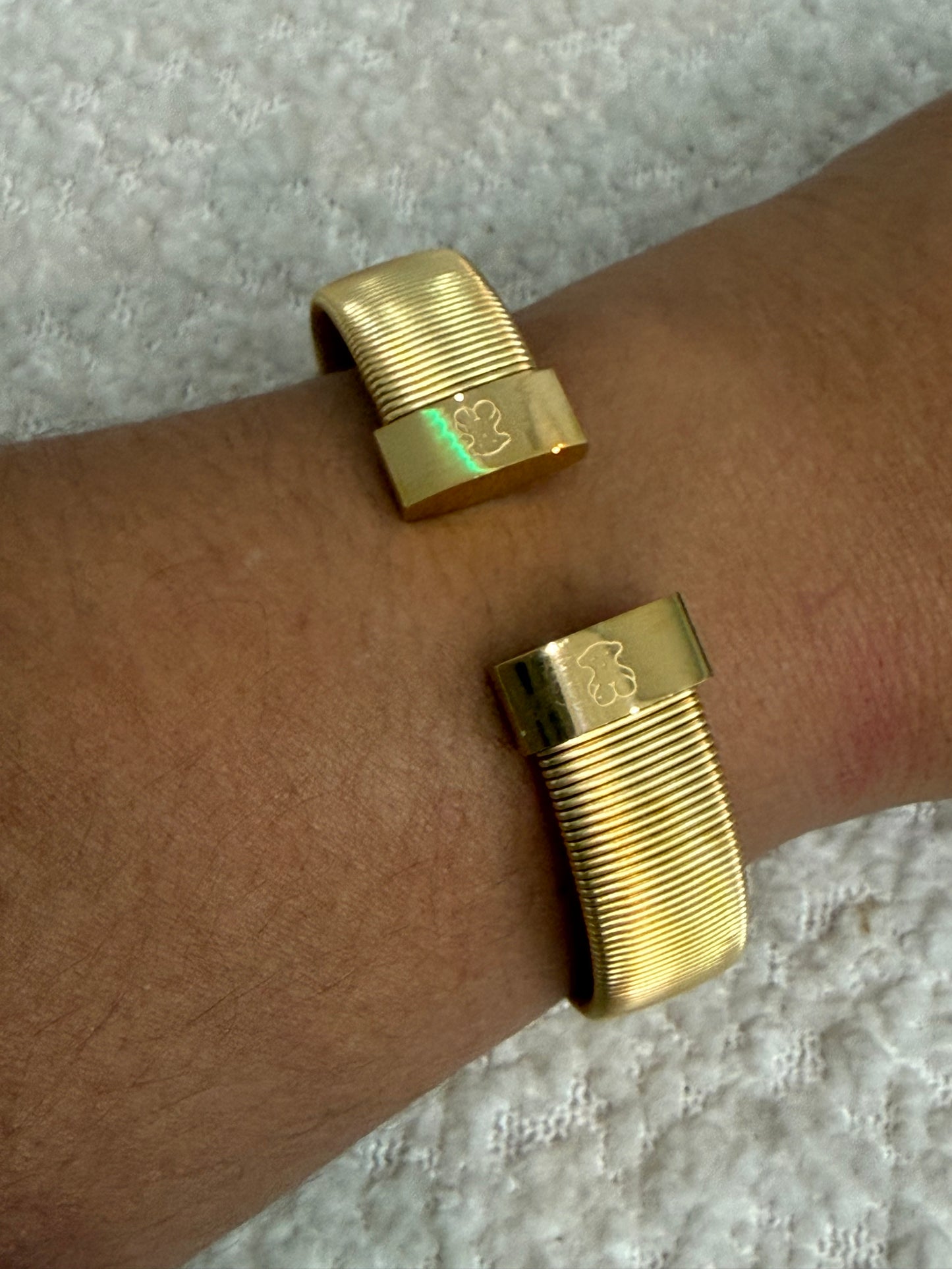 Bear Gold Bangle (19cm) oro acero inoxidable