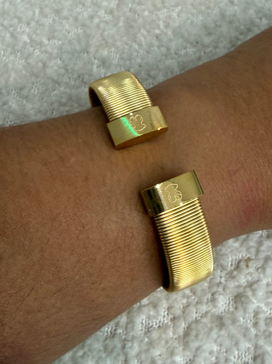 Bear Gold Bangle (19cm) oro acero inoxidable