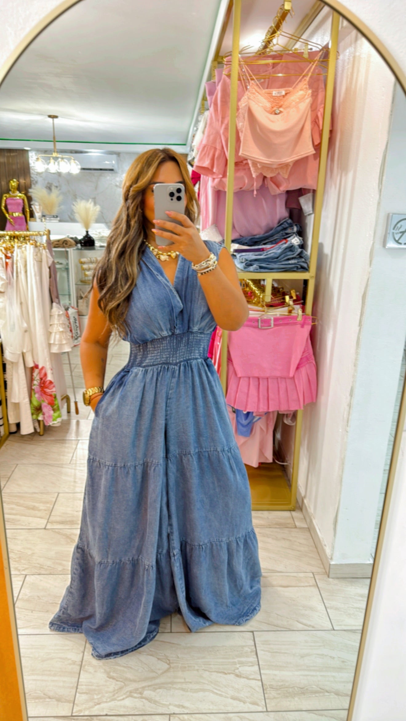 Málaga Denim Jumpsuit (stretch) utilicé talla M
