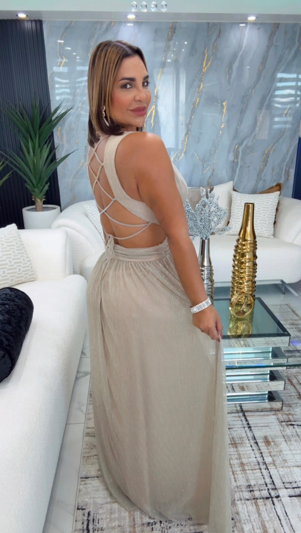 Symphony Gold Dress (utilicé talla M)