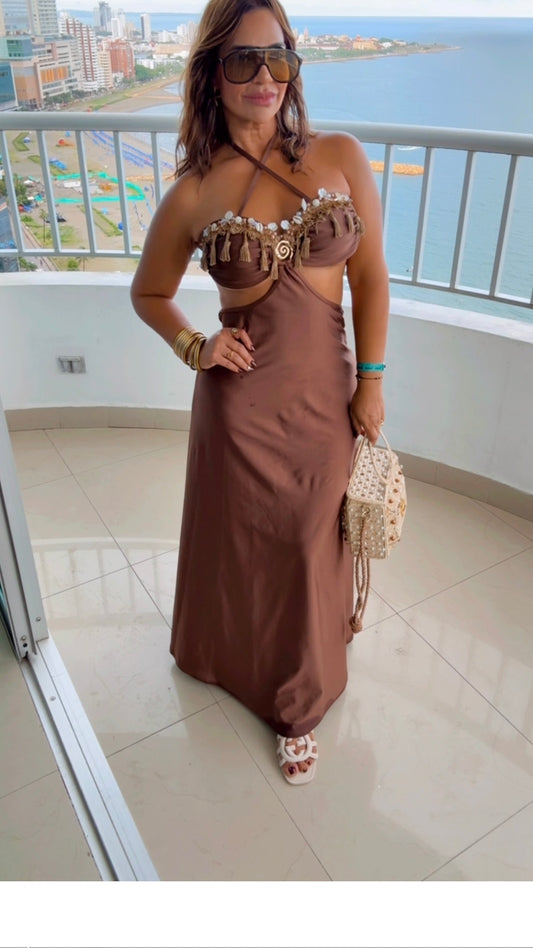 Boca Grande Chocolate Dress (stretch)