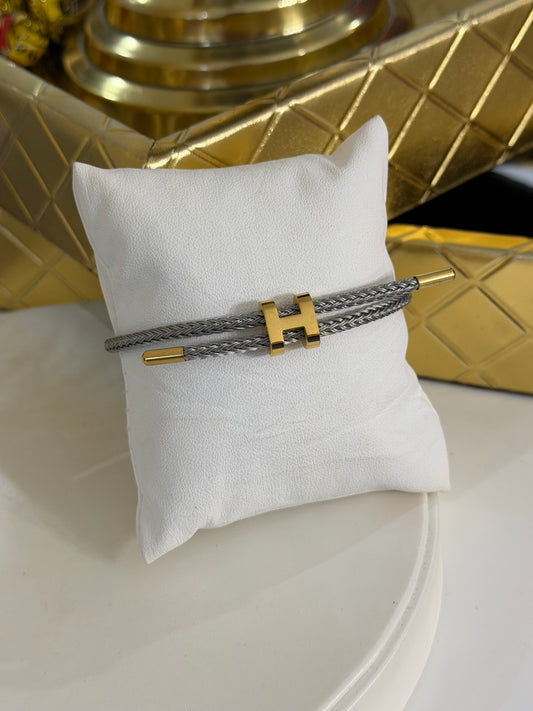Herm Silver Adjustable Bracelet