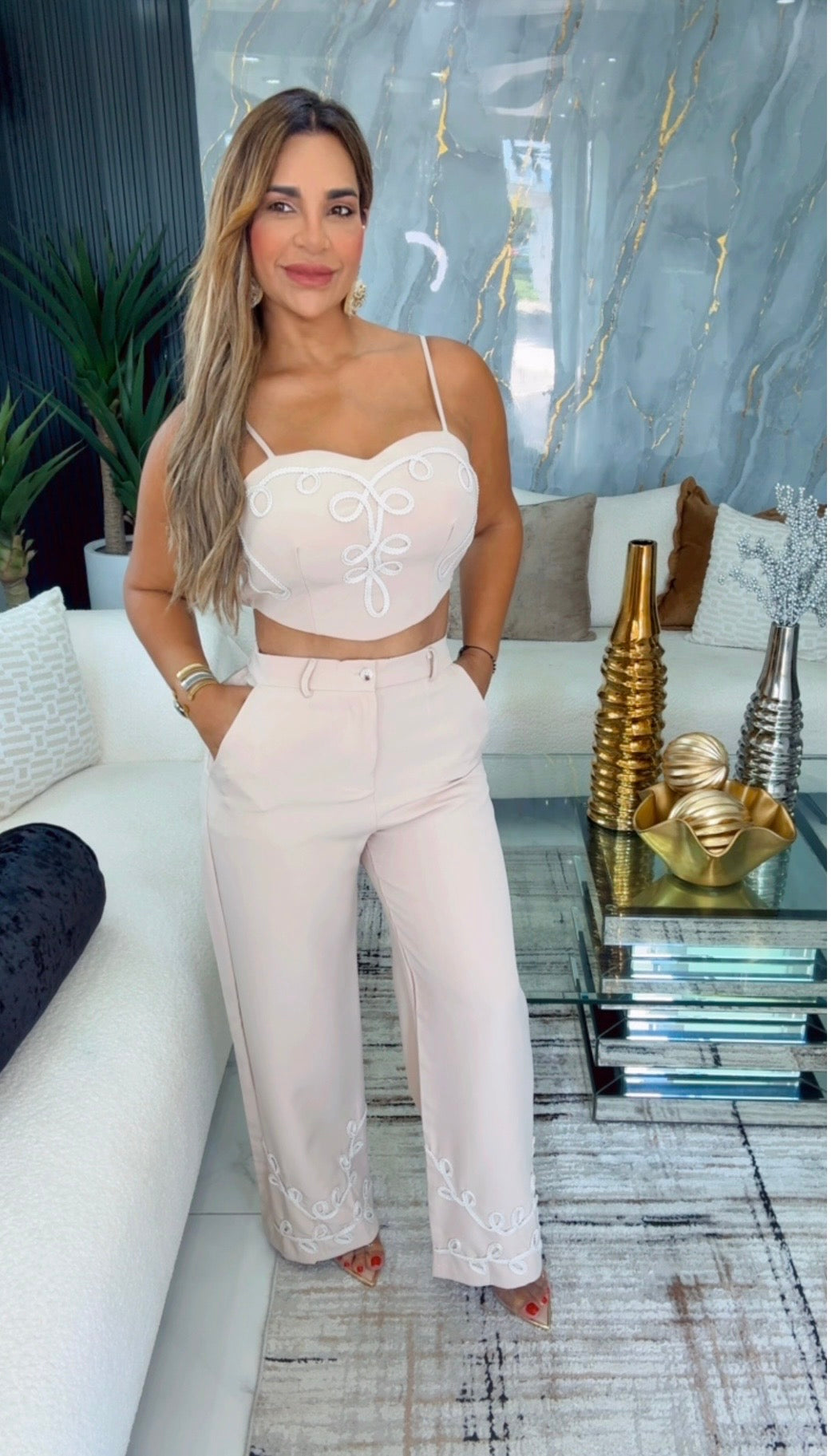 Moscú Beige Set (spandex) utilicé Médium