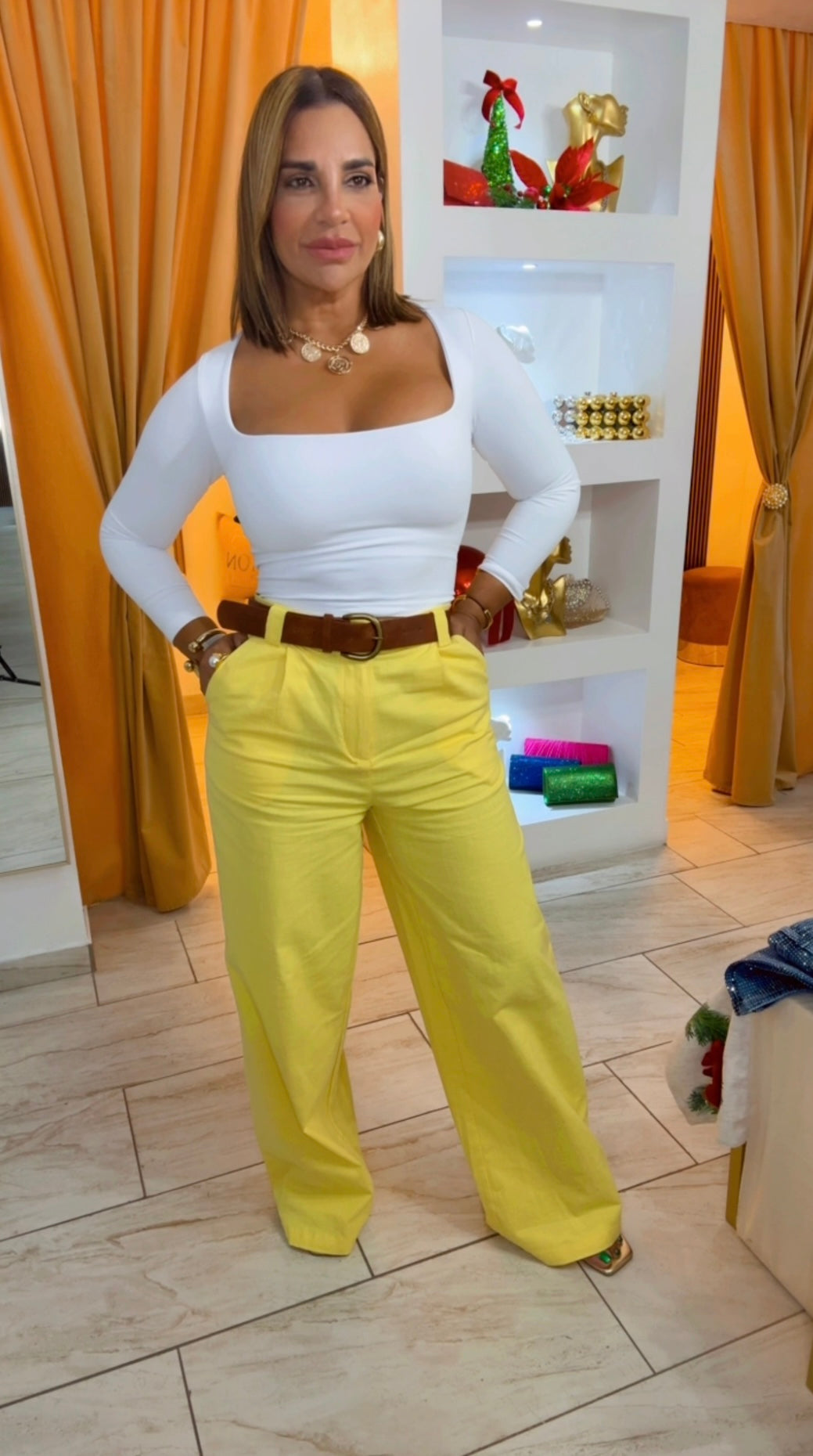 Indigo Yellow Pant (stretch) incluye el cinturón (puedes bajar una talla)