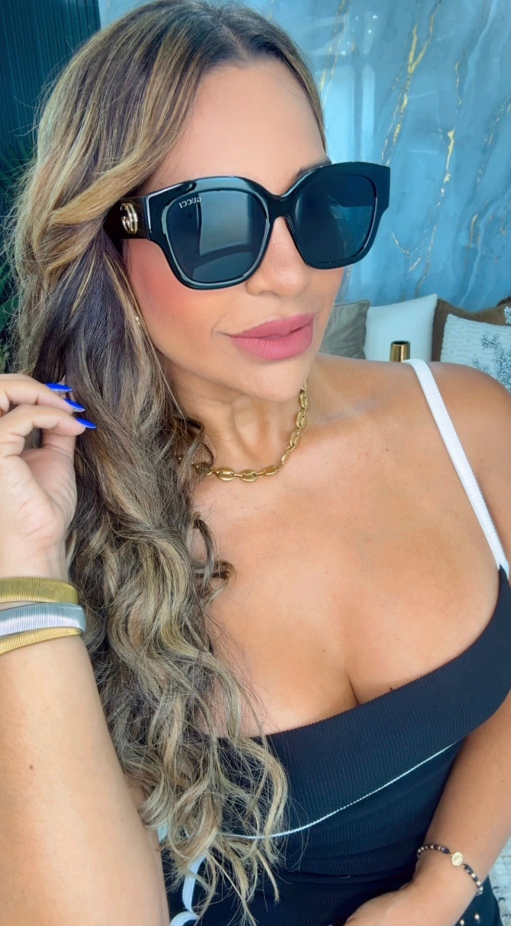 GG Black Sunglasses (Kit Completo)