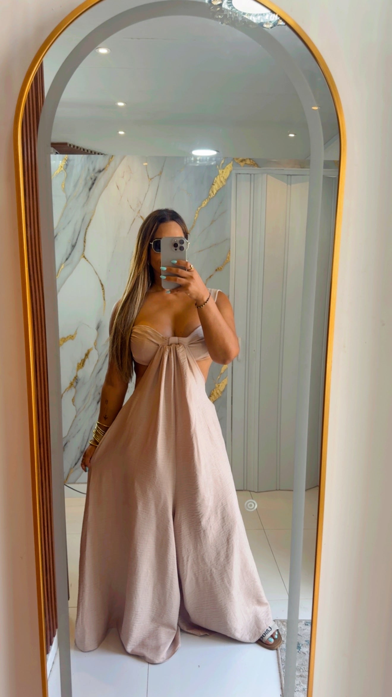Aruba Oversized Beige Jumpsuit (spandex)