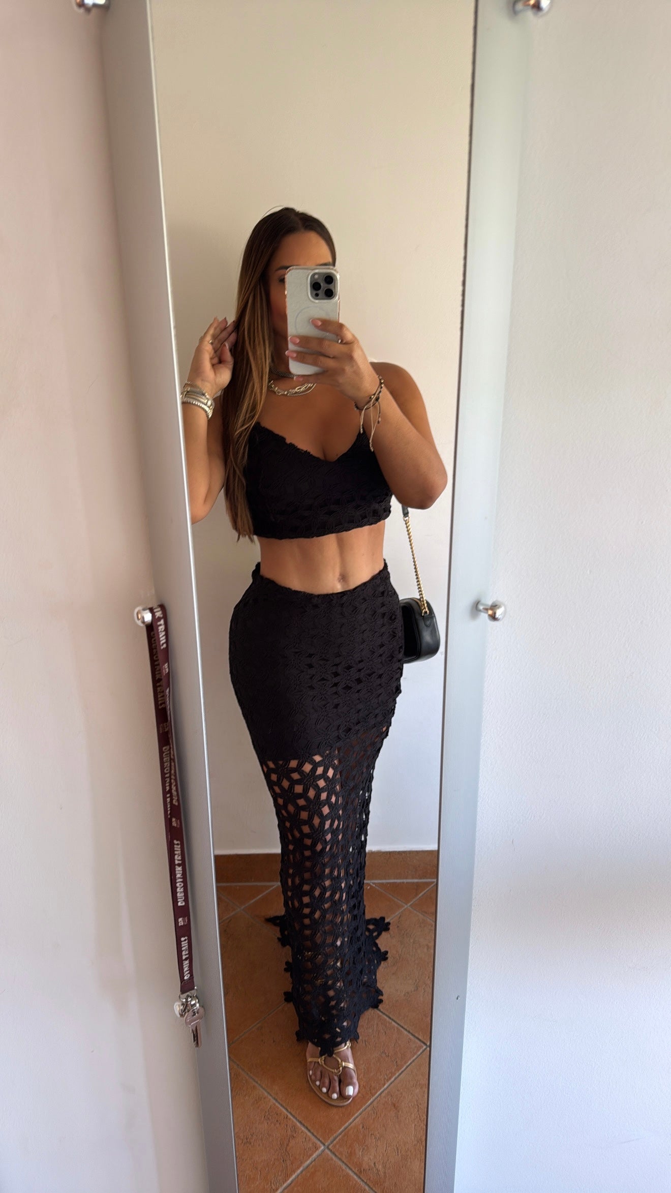 Restock Dubrovnik Black Crochet Skirt Set (spandex) doble forro/ Llegan el próximo Lunes