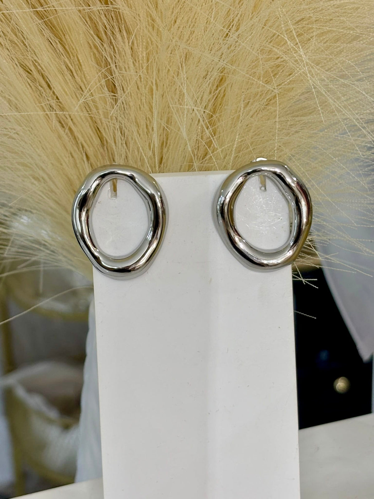 Round Silver Earring (acero inoxidable)