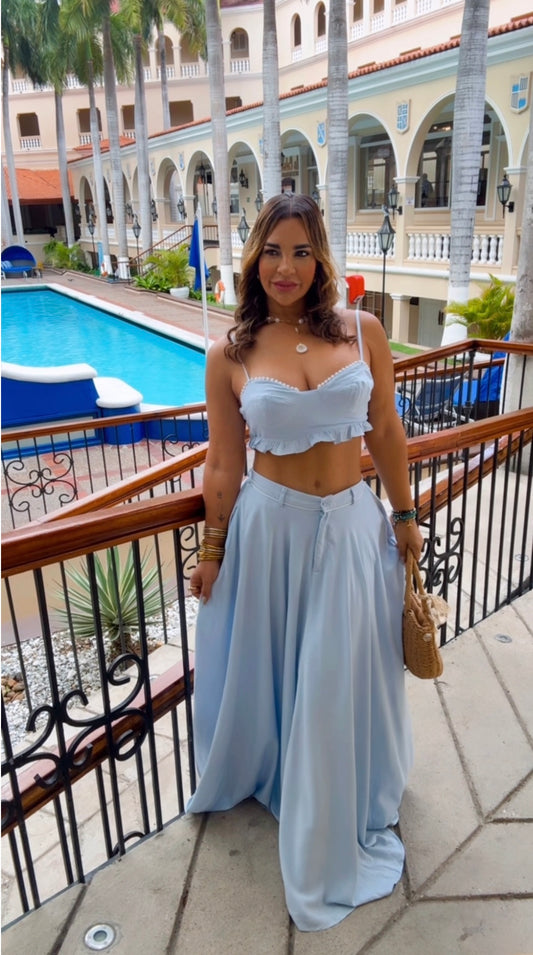 San Andrés Blue Skirt Set (stretch)