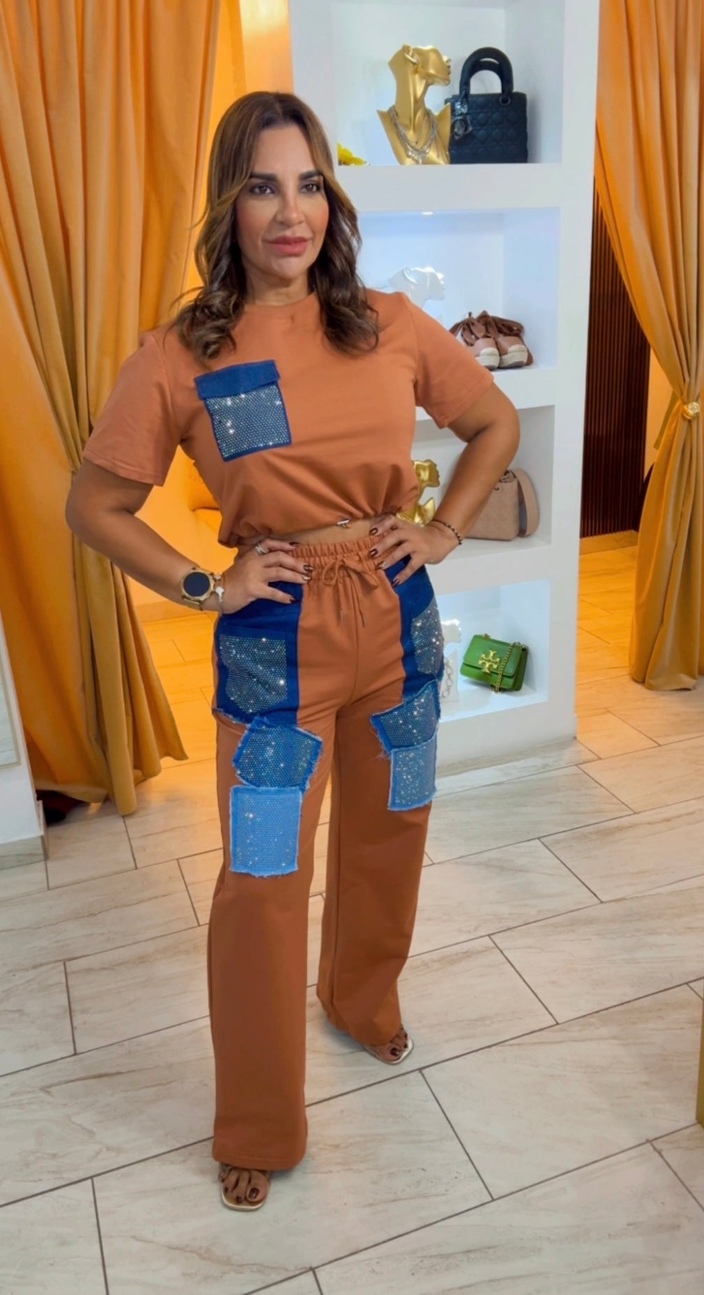 Tijuana Taupe Set (stretch) utilicé talla Médium