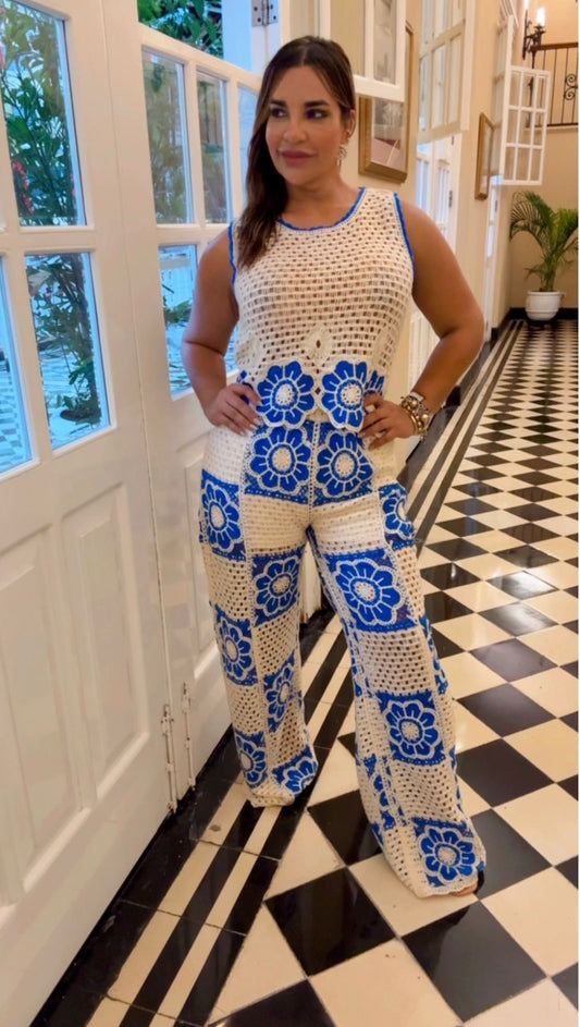 La Marina Crochet Blue Set (stretch)