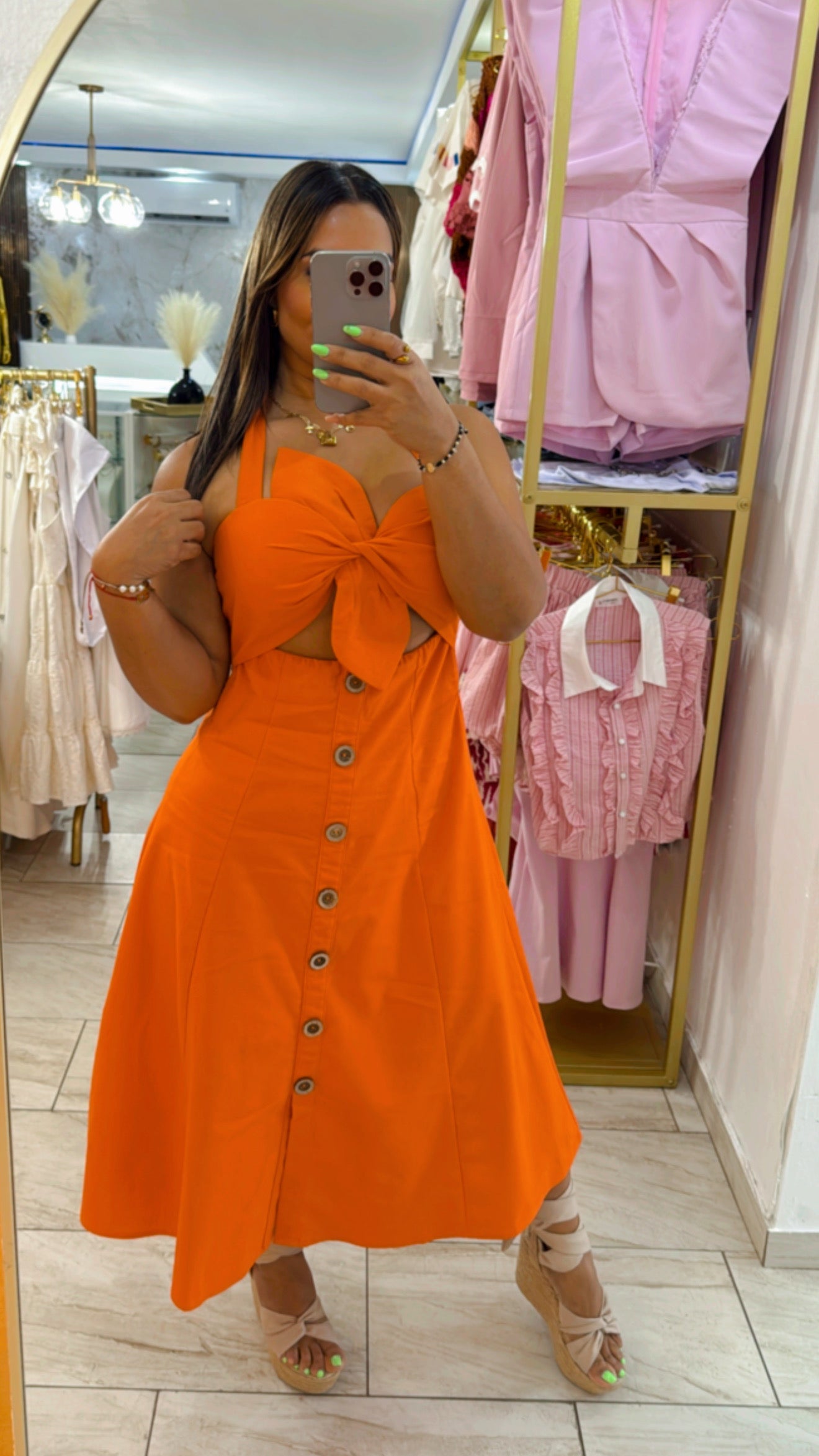 Tehran Orange Dress (stretch)