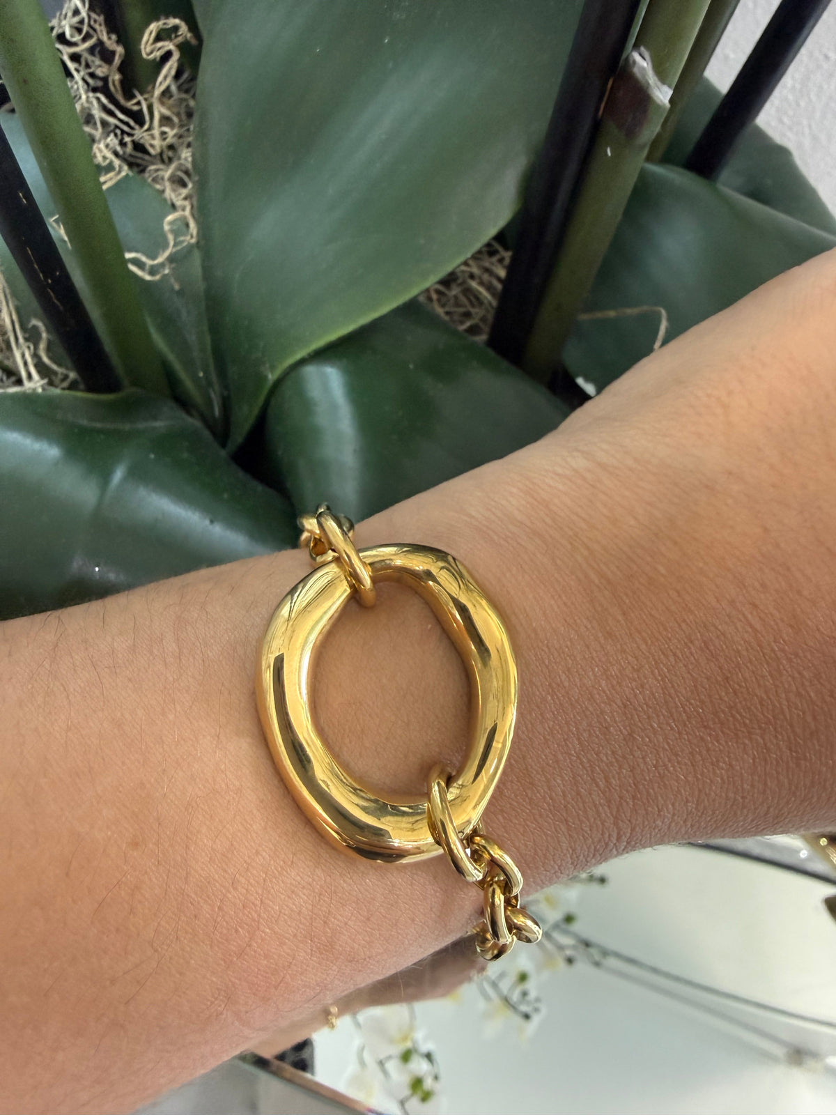 Round Gold Bracelet (oro acero inoxidable)