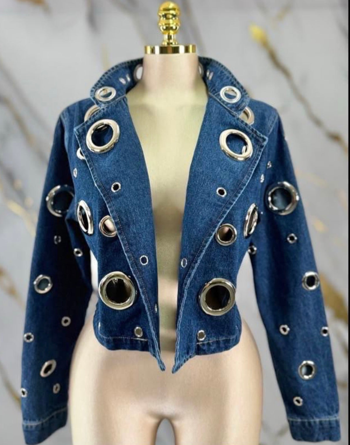 Mónaco Denim & Silver Blazer Jacket (spandex)