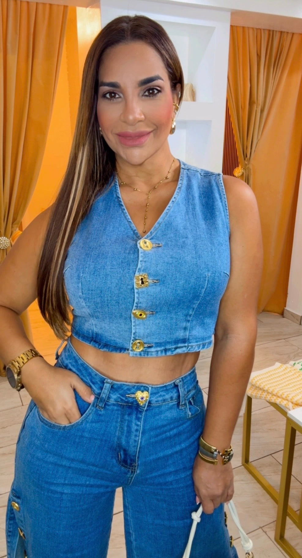 Turkish Bermuda Denim Set (spandex)